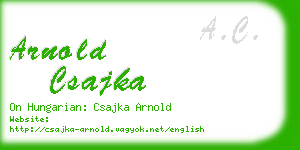 arnold csajka business card